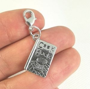 Clip On cooking book charms chef planner  bracelet zipper pull pendant